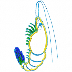 Shrimp Embroidery Design 2 Shrimp Embroidery Design 2